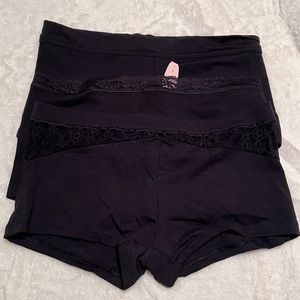 Victoria’s Secret shortie panties assorted black lot of 3 New Small